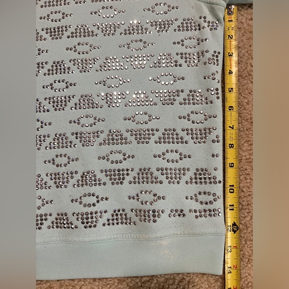 Flawed VS PINK turquoise studded sweatshirt size XS - Picture 8 of 12